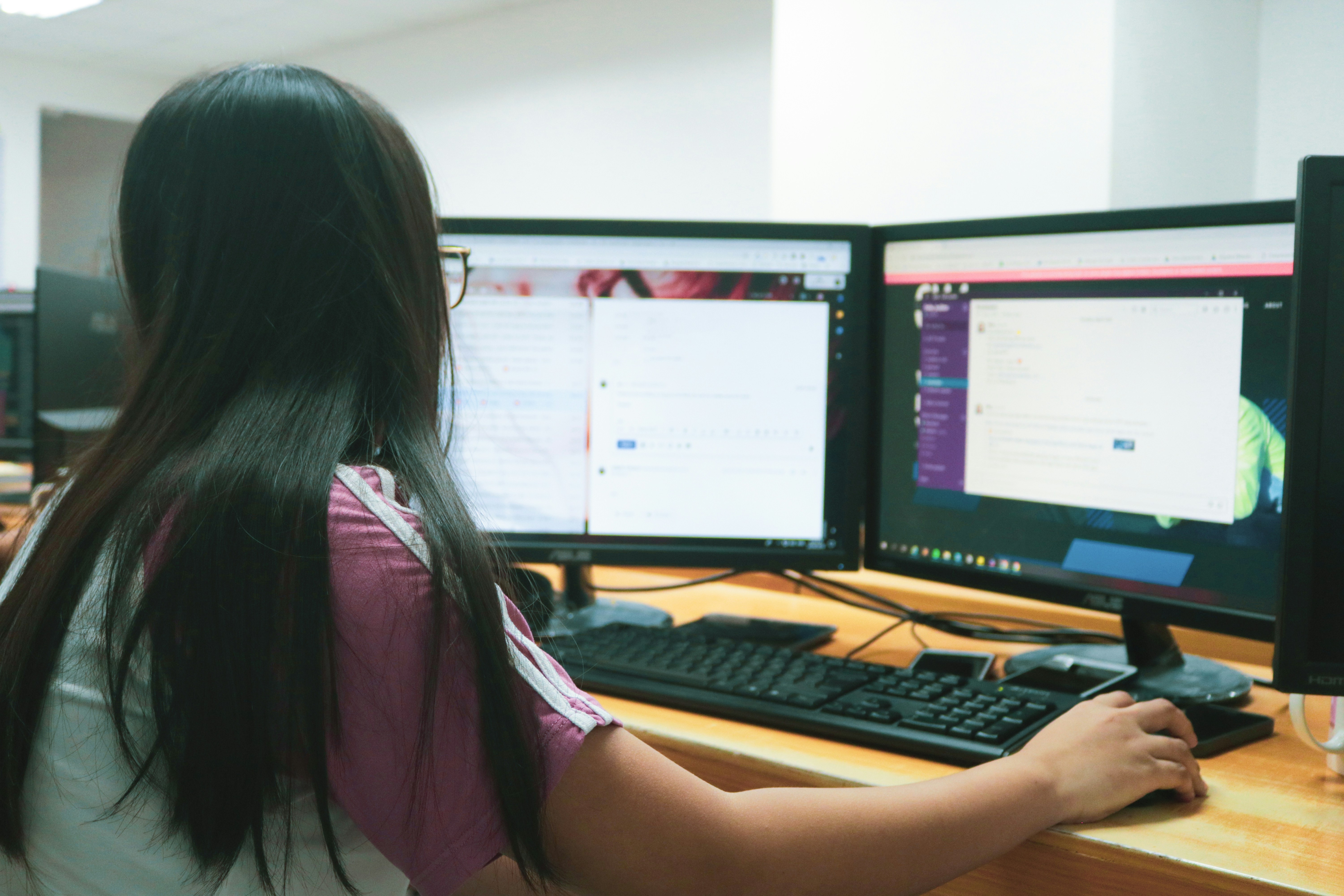 Digital document work at a computer